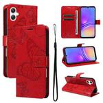 For Samsung Galaxy A07 5G 3D Butterfly Embossed Pattern Flip Leather Phone Case(Red)