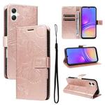 For Samsung Galaxy A07 5G 3D Butterfly Embossed Pattern Flip Leather Phone Case(Rose Gold)