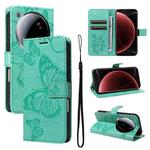 For Xiaomi 15 Ultra 5G Global 3D Butterfly Embossed Pattern Flip Leather Phone Case(Green)
