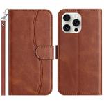 For iPhone 13 Pro Dual-Folded S-shape Leather Phone Case(Coffee)