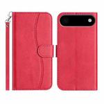 For iPhone 17 Air Dual-Folded S-shape Leather Phone Case(Rose Red)
