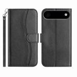 For iPhone 17 Air Dual-Folded S-shape Leather Phone Case(Black)