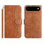 For iPhone 17 Air Dual-Folded S-shape Leather Phone Case(Brown)