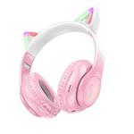 hoco W42 Cat Ear Head Mounted Bluetooth Earphone(Cherry Blossom Pink)