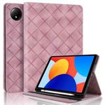 For Xiaomi Redmi Pad SE 8.7 Rhombus Embossed Leather Smart Tablet Case(Pink)