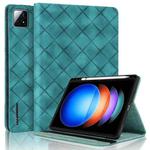For Xiaomi Pad 6S Pro 12.4 Rhombus Embossing Leather Tablet Case(Green)