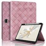 For Honor Pad 9 12.1 2023 Rhombus Embossing Leather Tablet Case(Pink)