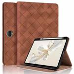 For Honor Pad 9 12.1 2023 Rhombus Embossing Leather Tablet Case(Brown)