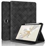 For Honor Pad 9 12.1 2023 Rhombus Embossing Leather Tablet Case(Black)