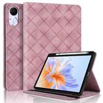 For Honor Pad V9 11.5 Rhombus Embossing Leather Tablet Case(Pink)