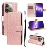 For OPPO A5 Pro 5G Global Embossed Sunflower Pattern Flip Leather Phone Case(Rose Gold)