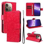 For OPPO A5 Pro 5G Global Embossed Sunflower Pattern Flip Leather Phone Case(Red)