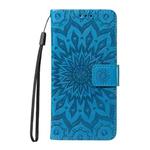 For OPPO A5 Pro 5G Global Embossed Sunflower Pattern Flip Leather Phone Case(Blue)