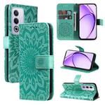 For OPPO K12x 5G Global Embossed Sunflower Pattern Flip Leather Phone Case(Green)