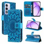 For OPPO K12x 5G Global Embossed Sunflower Pattern Flip Leather Phone Case(Blue)