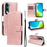 For vivo Y29S 5G / Y04 Embossed Sunflower Pattern Flip Leather Phone Case(Rose Gold)