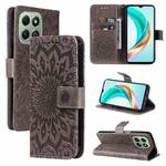 For Honor X6c / X6b / X6a / X5b Embossed Sunflower Pattern Flip Leather Phone Case(Grey)