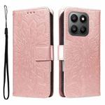 For Honor 400 Smart 5G Embossed Sunflower Pattern Flip Leather Phone Case(Rose Gold)