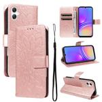 For Samsung Galaxy A06 5G / 4G Embossed Sunflower Pattern Flip Leather Phone Case(Pink)