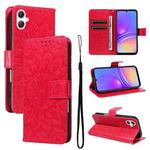 For Samsung Galaxy A07 5G Embossed Sunflower Pattern Flip Leather Phone Case(Red)