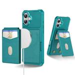 For iPhone 16 Plus 2-in-1 Magnetic Wallet MagSafe Leather Back Phone Case(Green)