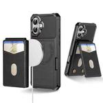 For iPhone 16 2-in-1 Magnetic Wallet MagSafe Leather Back Phone Case(Black)