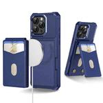 For iPhone 15 Pro Max 2-in-1 Magnetic Wallet MagSafe Leather Back Phone Case(Blue)