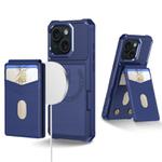For iPhone 15 Plus 2-in-1 Magnetic Wallet MagSafe Leather Back Phone Case(Blue)