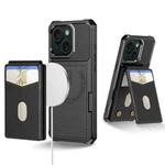 For iPhone 13 2-in-1 Magnetic Wallet MagSafe Leather Back Phone Case(Black)