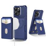 For iPhone 11 Pro Max 2-in-1 Magnetic Wallet MagSafe Leather Back Phone Case(Blue)