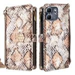 For Infinix Hot 50i 4G Crossbody Handle Snake Texture Leather Phone Case(White)