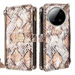 For Infinix Zero 40 4G Crossbody Handle Snake Texture Leather Phone Case(White)