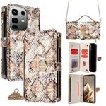 For Infinix Note 50 4G Crossbody Handle Snake Texture Leather Phone Case(White)