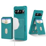 For Google Pixel 9 / 9 Pro 2-in-1 RFID Wallet Magnetic MagSafe Leather Phone Case(Green)