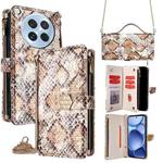 For OPPO Find X8s 5G Crossbody Handle Snake Texture Leather Phone Case(White)