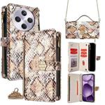 For OPPO Find X8s+ 5G Crossbody Handle Snake Texture Leather Phone Case(White)