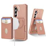 For Samsung Galaxy S25 5G 2-in-1 Magnetic Wallet MagSafe Leather Back Phone Case(Pink)