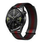 Kalebol 22mm Universal Loop Double Magnetic Buckle Milanese Strap(Black Red)