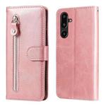 For Samsung Galaxy F16 5G / M16 5G Fashion Calf Texture Zipper Leather Phone Case(Rose Gold)