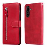 For Samsung Galaxy F16 5G / M16 5G Fashion Calf Texture Zipper Leather Phone Case(Red)