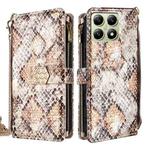 For Xiaomi 14T 5G Crossbody Handle Snake Texture Leather Phone Case(White)