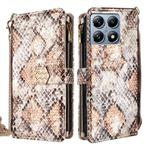 For Xiaomi 14T Pro 5G Crossbody Handle Snake Texture Leather Phone Case(White)
