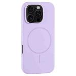 For iPhone 16 Pro Large Hole Camera MagSafe Liquid Silicone Full Coverage Phone Case(Purple)