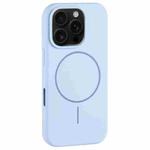 For iPhone 16 Pro Large Hole Camera MagSafe Liquid Silicone Full Coverage Phone Case(Blue)