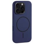 For iPhone 16 Pro Large Hole Camera MagSafe Liquid Silicone Full Coverage Phone Case(Royal Blue)