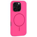 For iPhone 16 Pro Large Hole Camera MagSafe Liquid Silicone Full Coverage Phone Case(Rose Red)