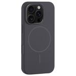 For iPhone 16 Pro Large Hole Camera MagSafe Liquid Silicone Full Coverage Phone Case(Carbon Gray Black)