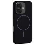 For iPhone 16 Plus Large Hole Camera MagSafe Liquid Silicone Full Coverage Phone Case(Black)