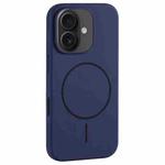 For iPhone 16 Plus Large Hole Camera MagSafe Liquid Silicone Full Coverage Phone Case(Royal Blue)