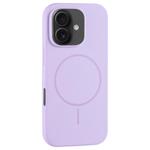 For iPhone 16 Large Hole Camera MagSafe Liquid Silicone Full Coverage Phone Case(Purple)